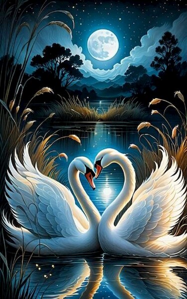 Diamentowa mozaika - Łabędzie nocna schadzka