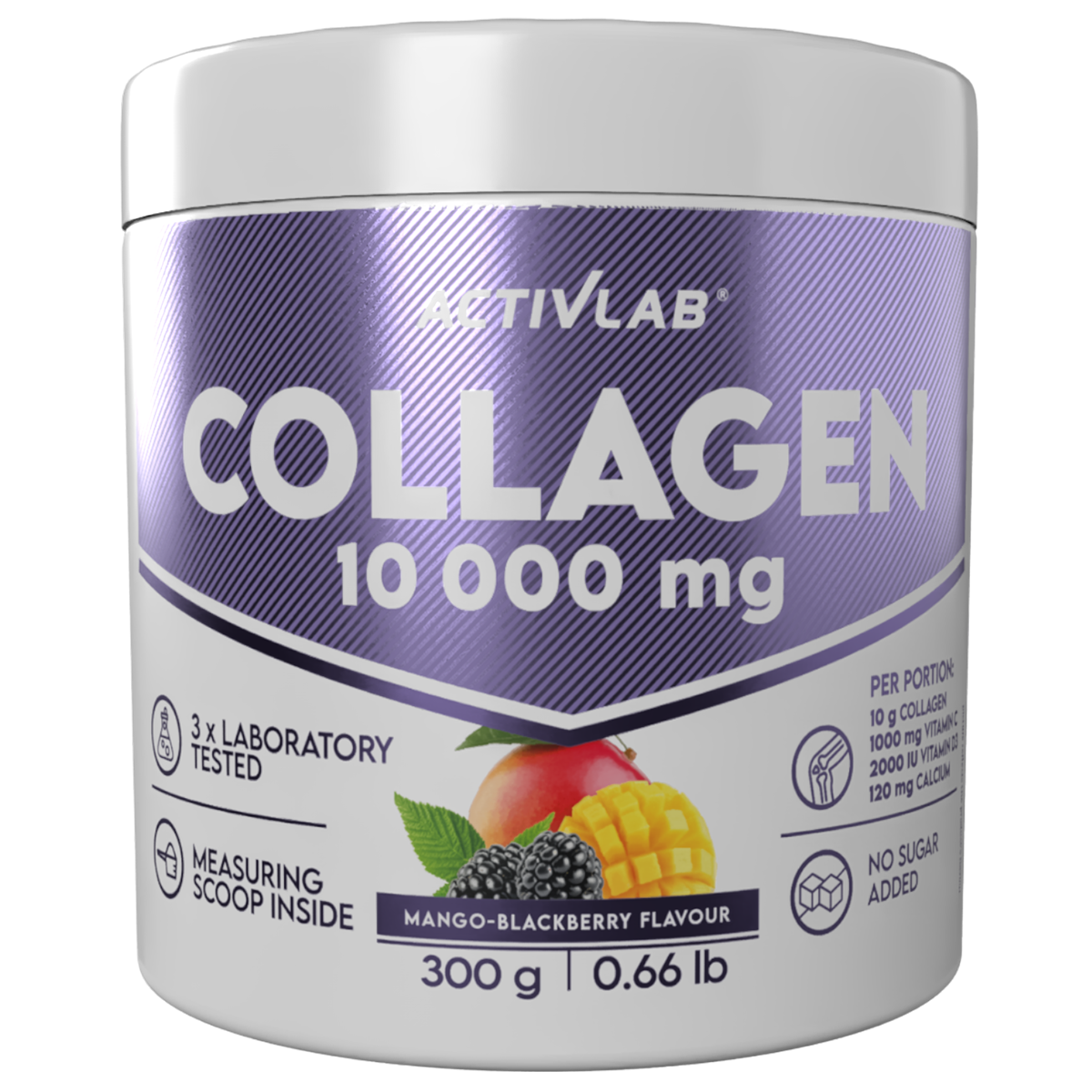 ActivLab Collagen 10000 mg, smak mango-jeżyna, 300 g
