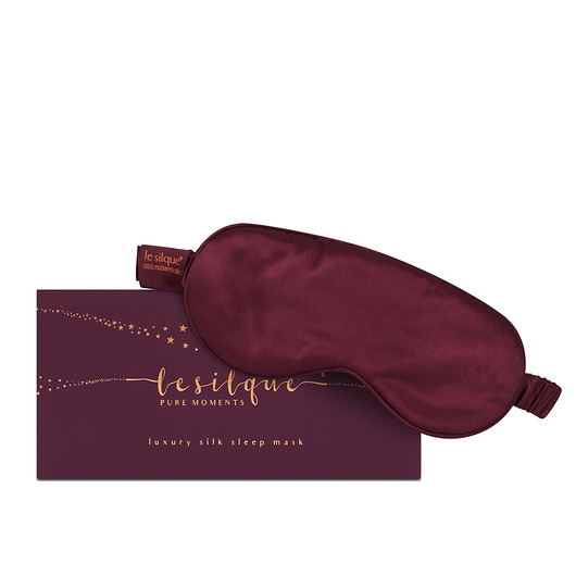 LE SILQUE Opaska na oczy z jedwabiu - BURGUNDY