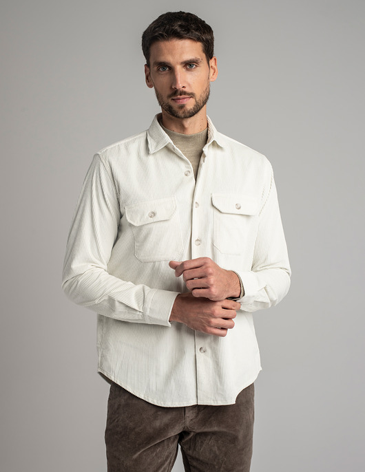 Koszula velletri 00613 długi rękaw ecru relaxed fit