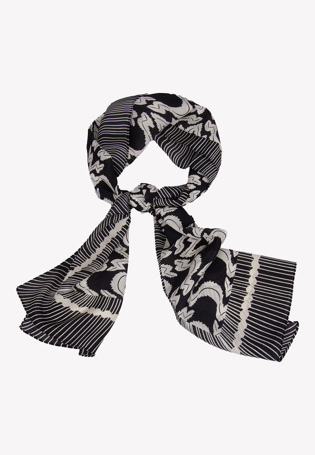 Elegancki czarny szal jedwabny 35 cm x 140 cm