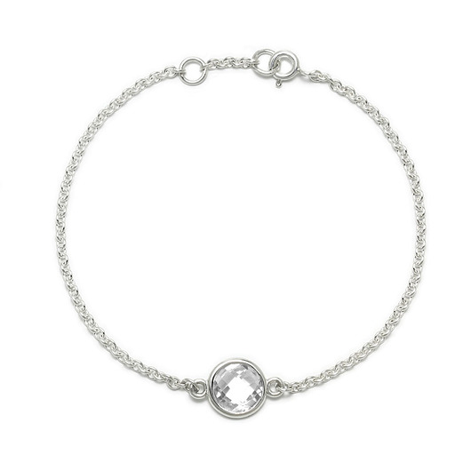 Aura - Bransoletka srebrna z białym topazem