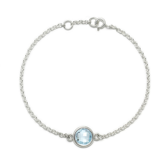 Aura - Bransoletka srebrna z niebieskim topazem