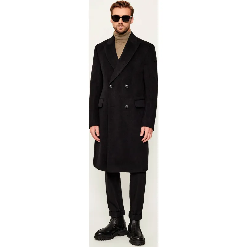 BOSS BLACK Wełniany płaszcz H-Hyde-DB-Peak-254