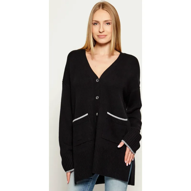 Pinko Wełniany kardigan TASMANIA | Relaxed fit | z dodatkiem kaszmiru