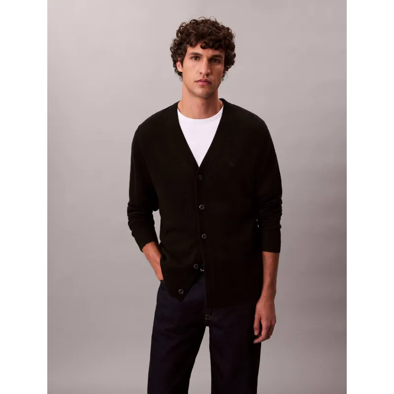 Calvin Klein Wełniany kardigan | Regular Fit