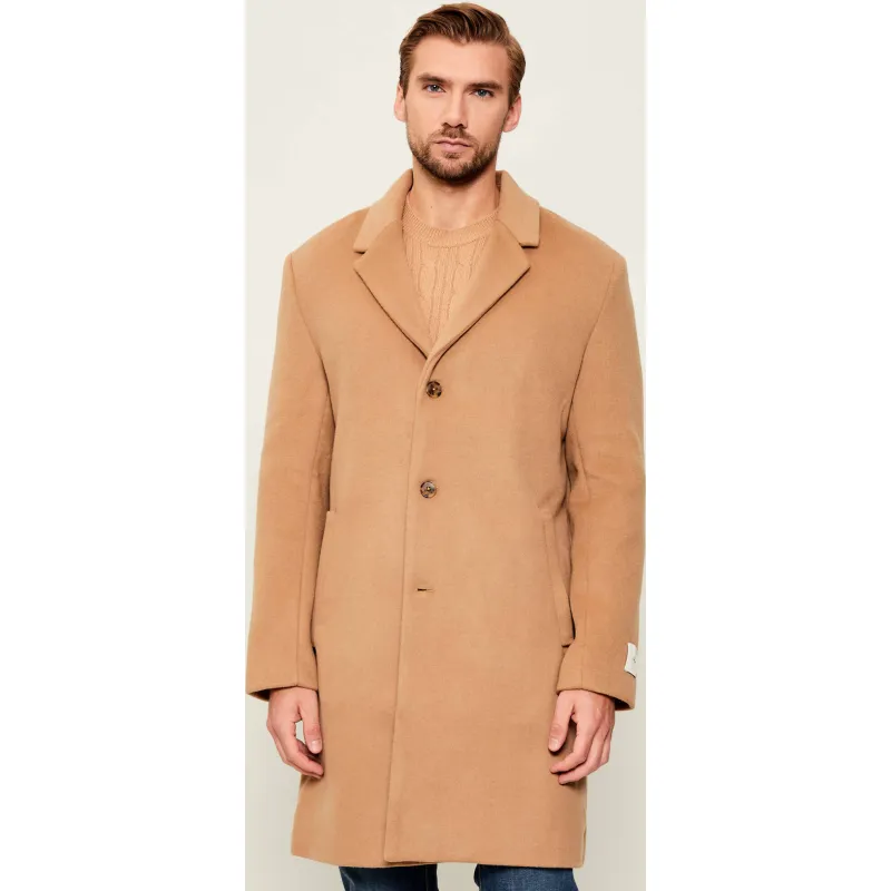 Calvin Klein Wełniany płaszcz