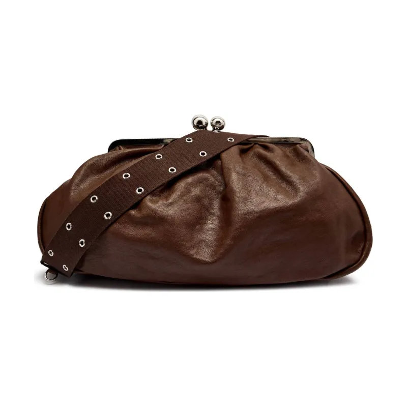 Weekend MaxMara Skórzana torebka na ramię CRISTIN Pasticcino