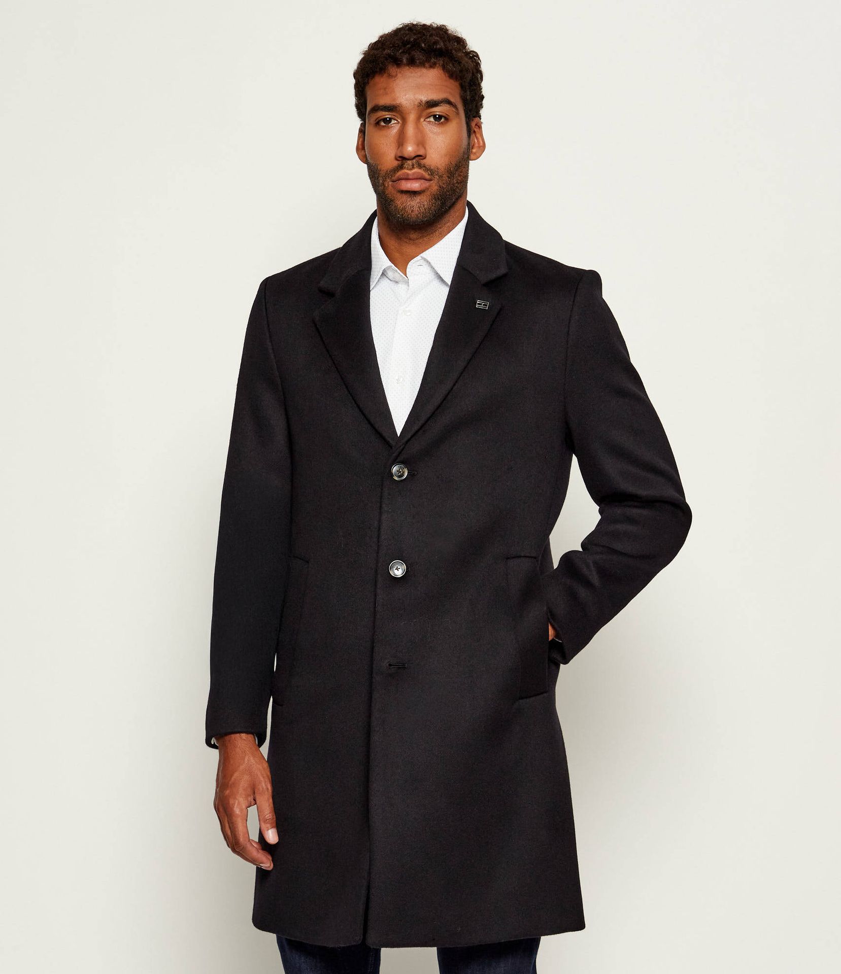 Tommy Hilfiger Wełniany płaszcz