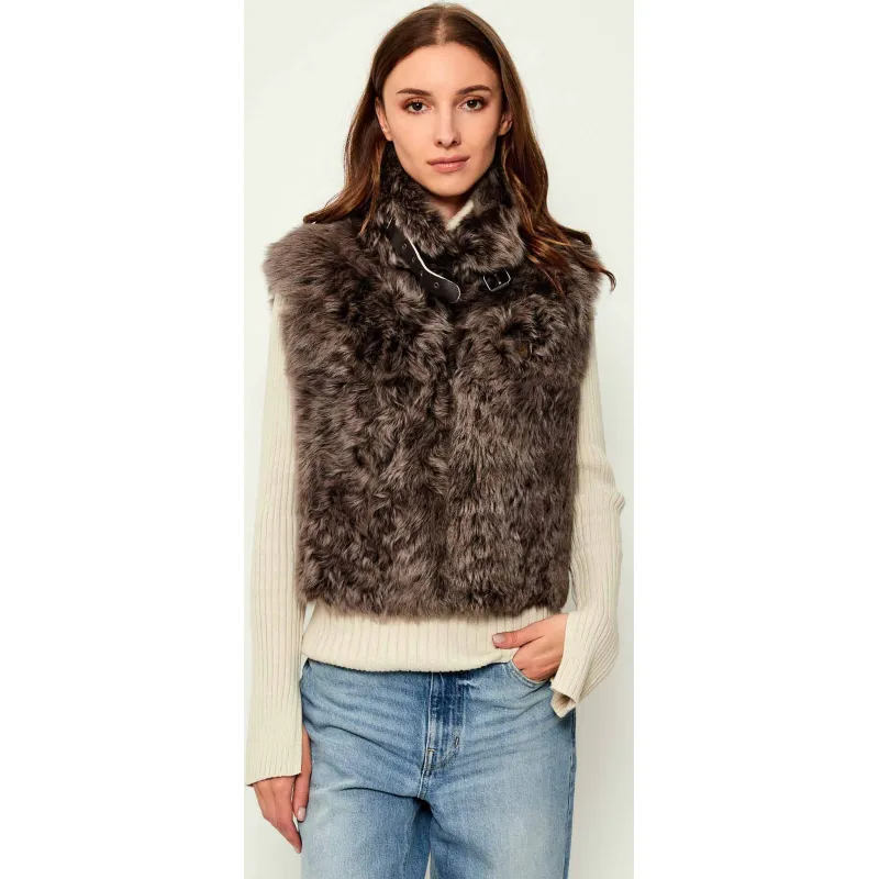 Aeronautica Militare Skórzana kamizelka | Cropped Fit