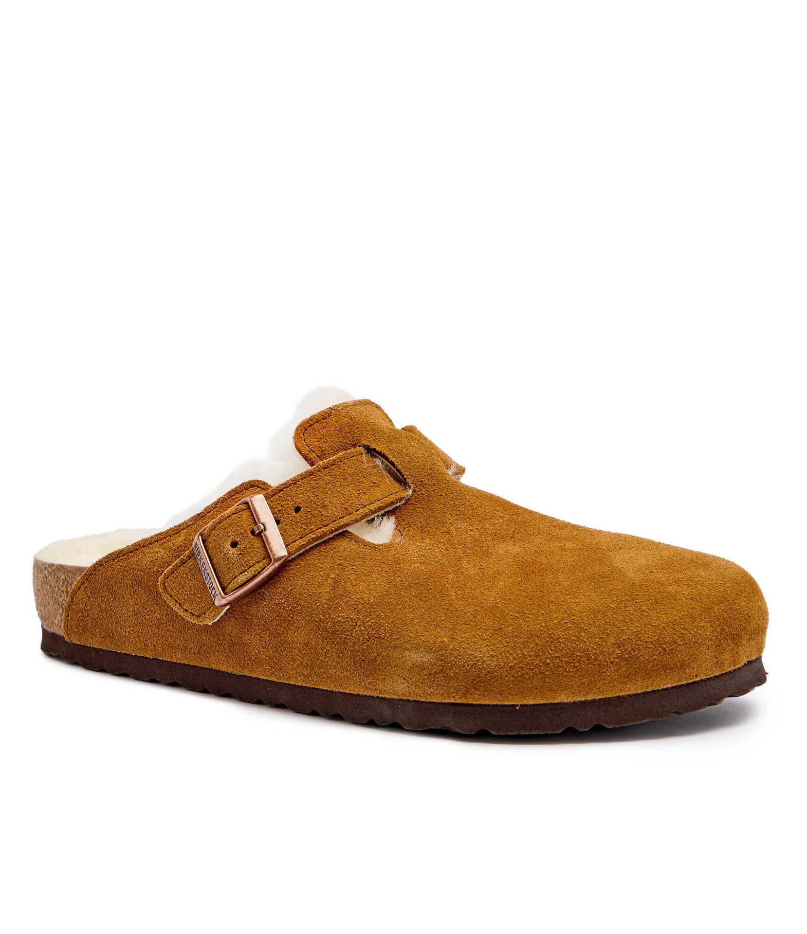 Birkenstock Mule Boston VL shearling zamsz z dodatkiem wełny