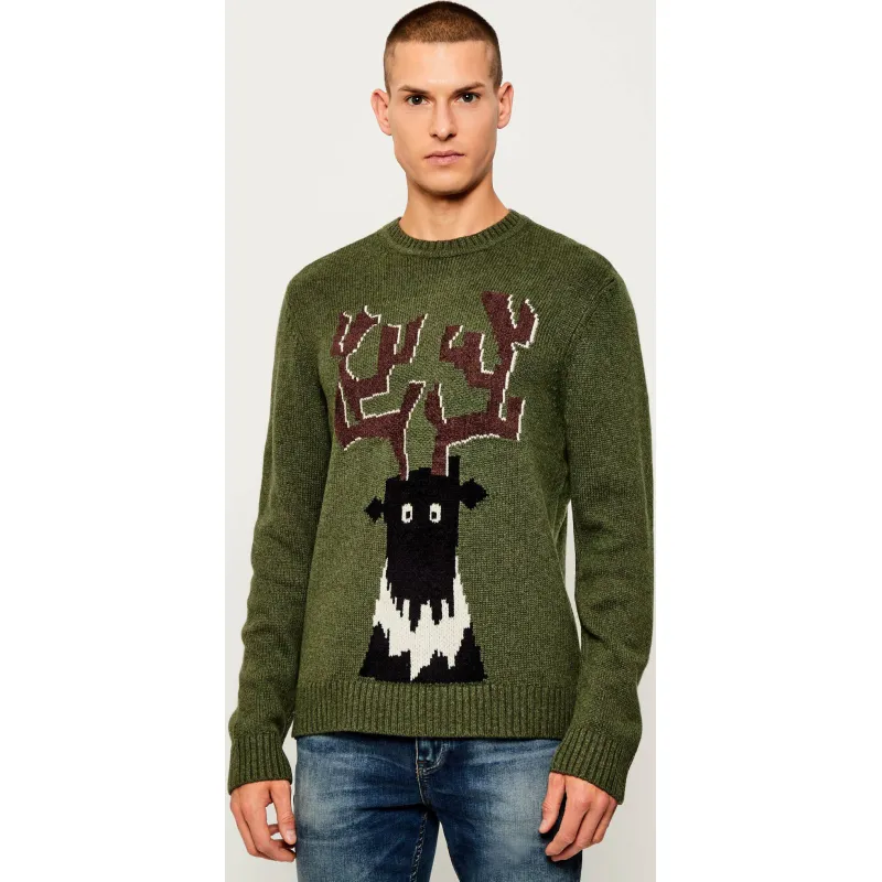 EA7 Sweter | Regular Fit | z dodatkiem wełny i kaszmiru