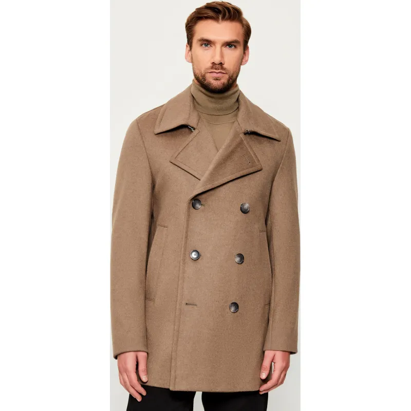 BOSS BLACK Wełniany płaszcz H-Hyde-Pcoat-254 | z dodatkiem kaszmiru