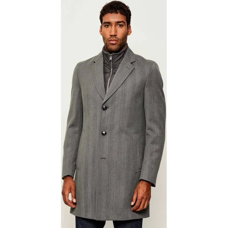 BOSS BLACK Wełniany płaszcz 2w1 H-Hyde-Bib-254