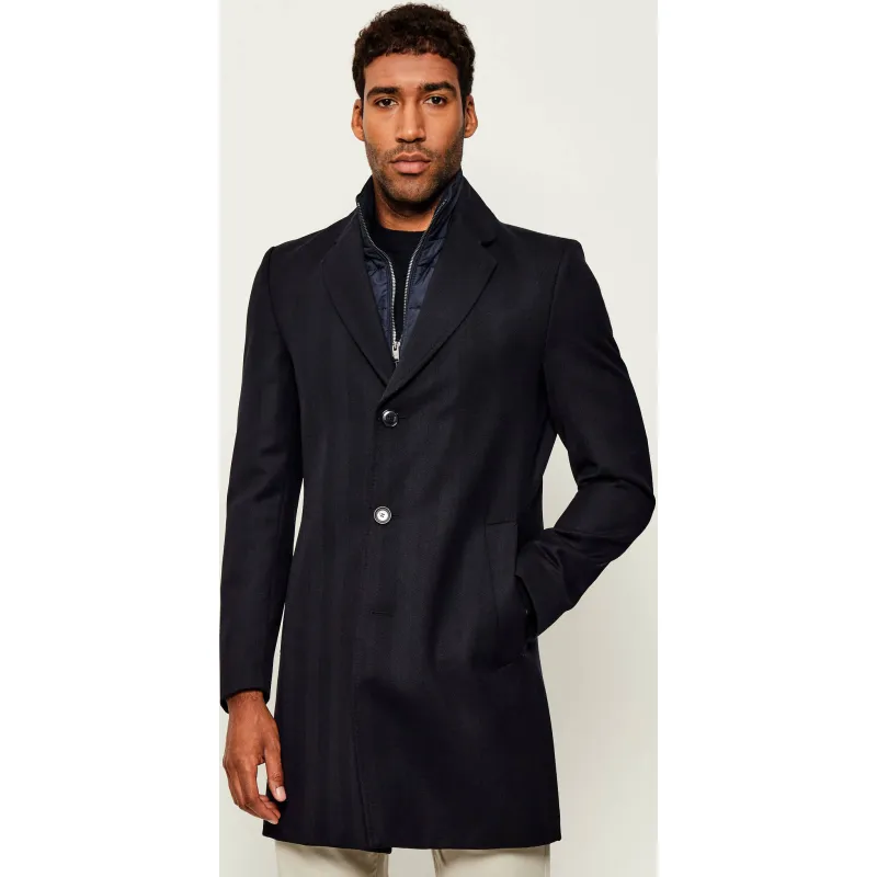 BOSS BLACK Wełniany płaszcz 2w1 H-Hyde-Bib-254