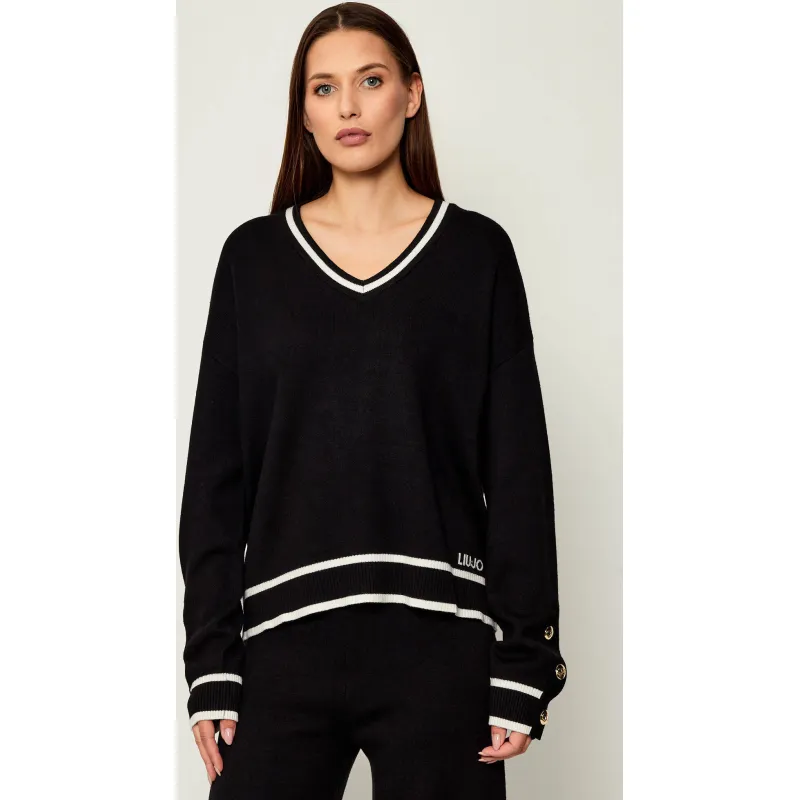 Liu Jo Sport Sweter | Relaxed fit | z dodatkiem jedwabiu