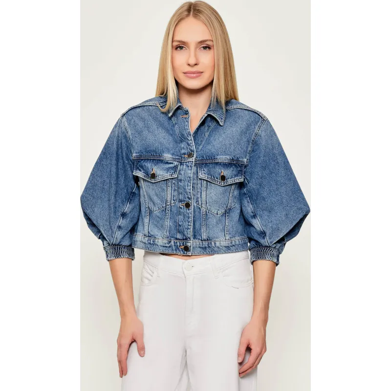 AllSaints Jeansowa kurtka LUCA | Cropped Fit