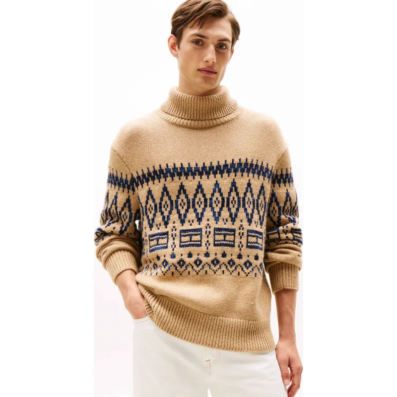 Tommy Hilfiger Wełniany golf Fair Isle | Relaxed fit