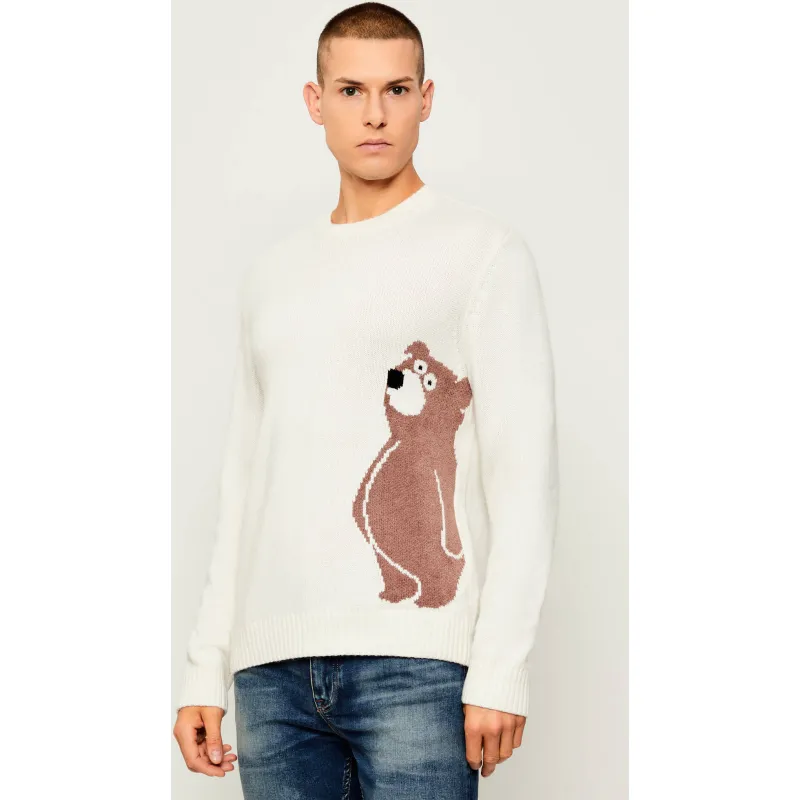 EA7 Sweter Regular Fit z dodatkiem wełny i kaszmiru