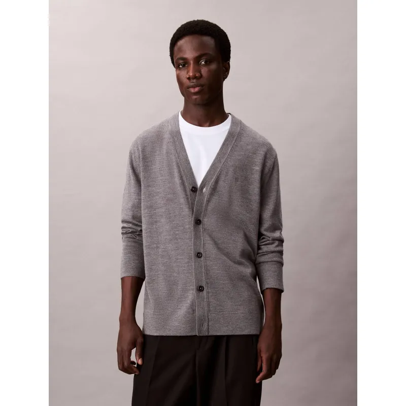 Calvin Klein Wełniany kardigan | Regular Fit