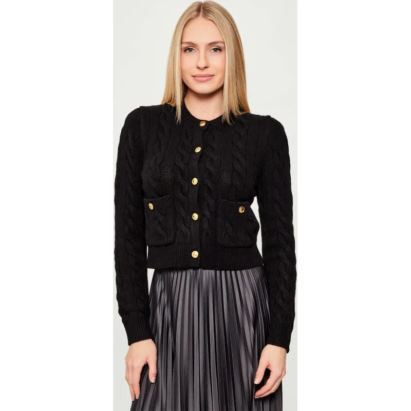 POLO RALPH LAUREN Wełniany kardigan Cable | Cropped Fit | z dodatkiem kaszmiru