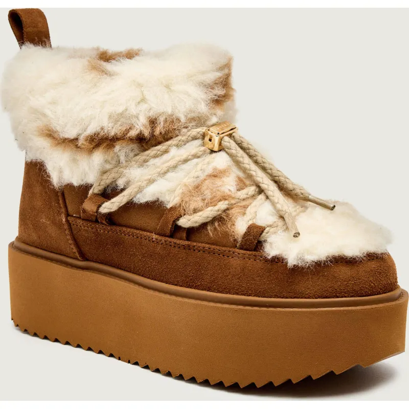 INUIKII Śniegowce TEDDY PLATFORM | shearling | zamsz
