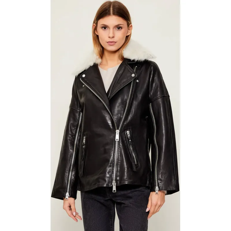 AllSaints Skórzana ramoneska VENDRA | shearling