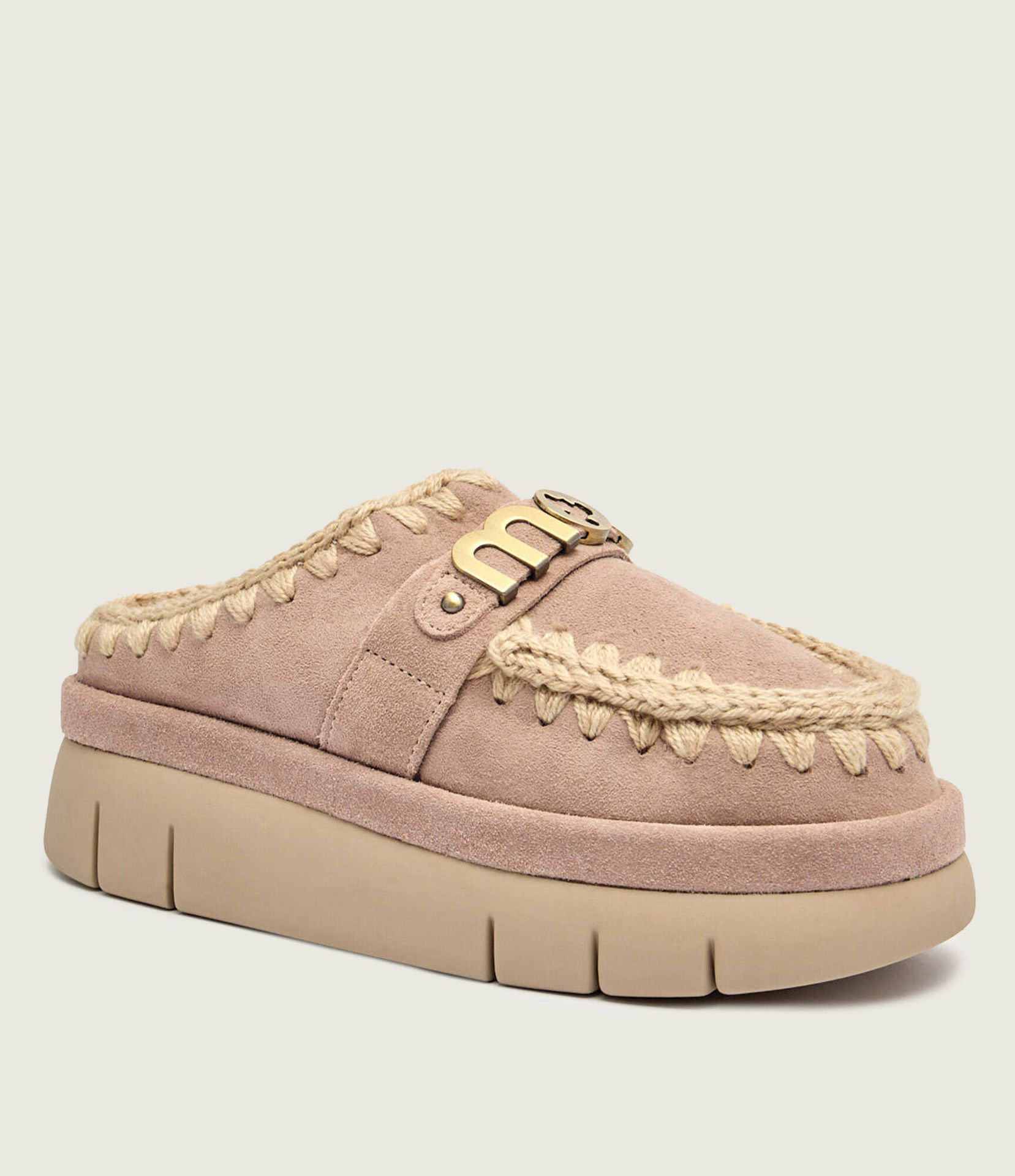 MOU Mule Bounce welt clog suede z dodatkiem wełny zamsz