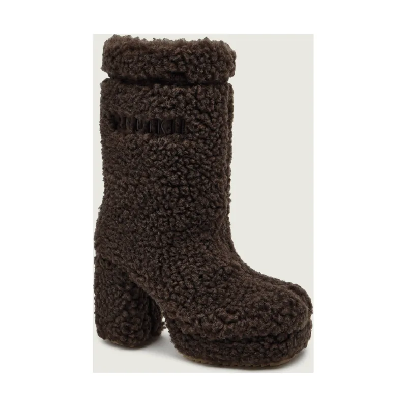 INUIKII Wełniane kozaki na słupku CURLY HIGH | z dodatkiem skóry | shearling