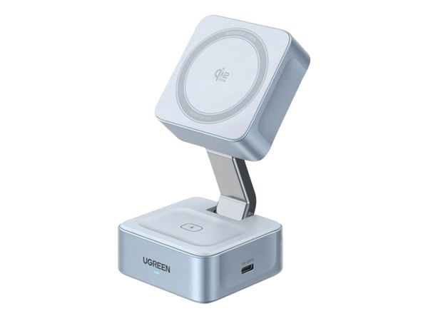 UGREEN Ładowarka indukcyjna 2w1 W752 MAGFLOW 25W szara 6941876293100