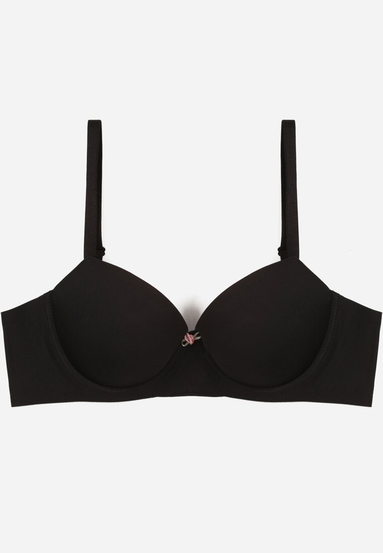 Czarny Klasyczny Biustonosz o Gładkim Wykończeniu Taniarephis