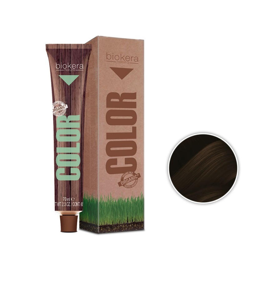 Biokera Natura Natura Color, trwała farba do włosów z olejkami roślinnymi, 4, 70ml