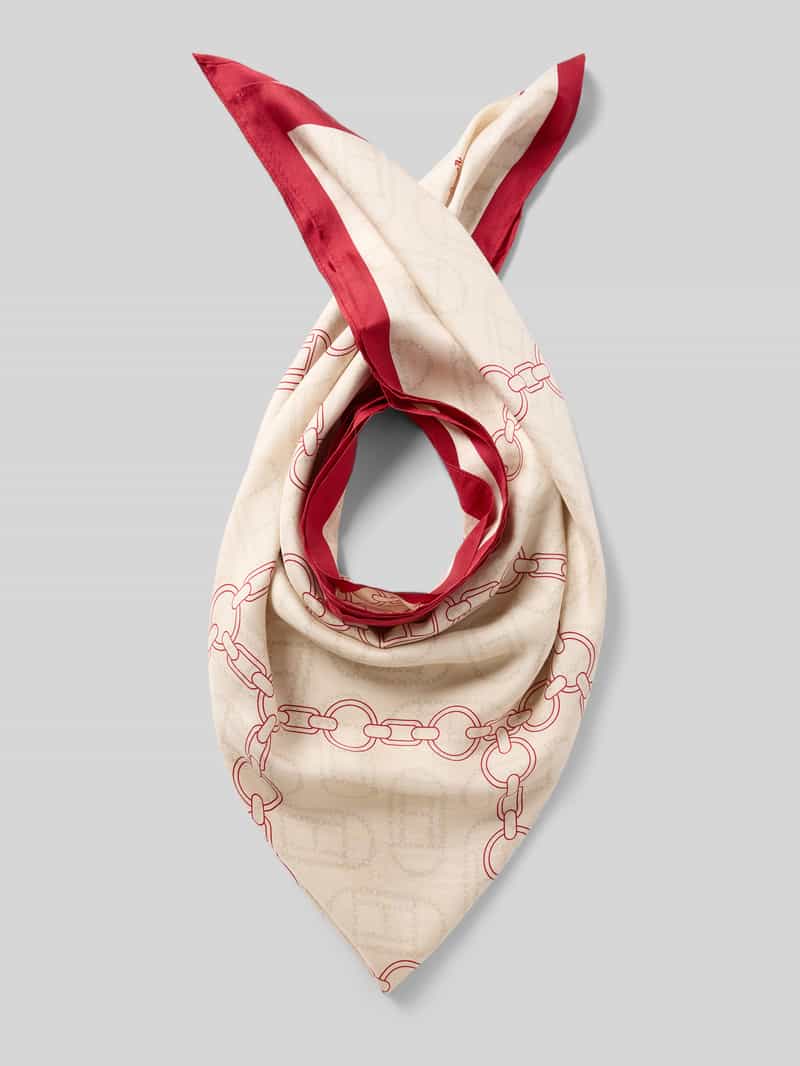 Chusta z jedwabiu z wzorem na całej powierzchni