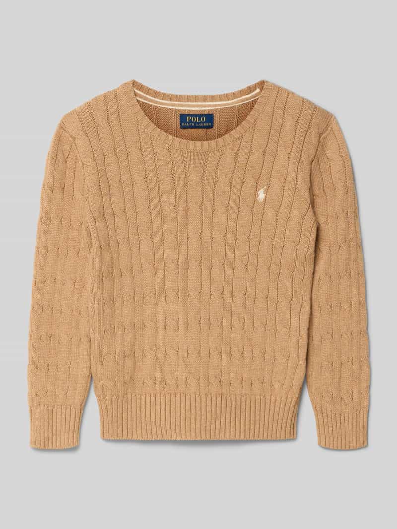 Sweter z dzianiny z prążkowanymi wykończeniami