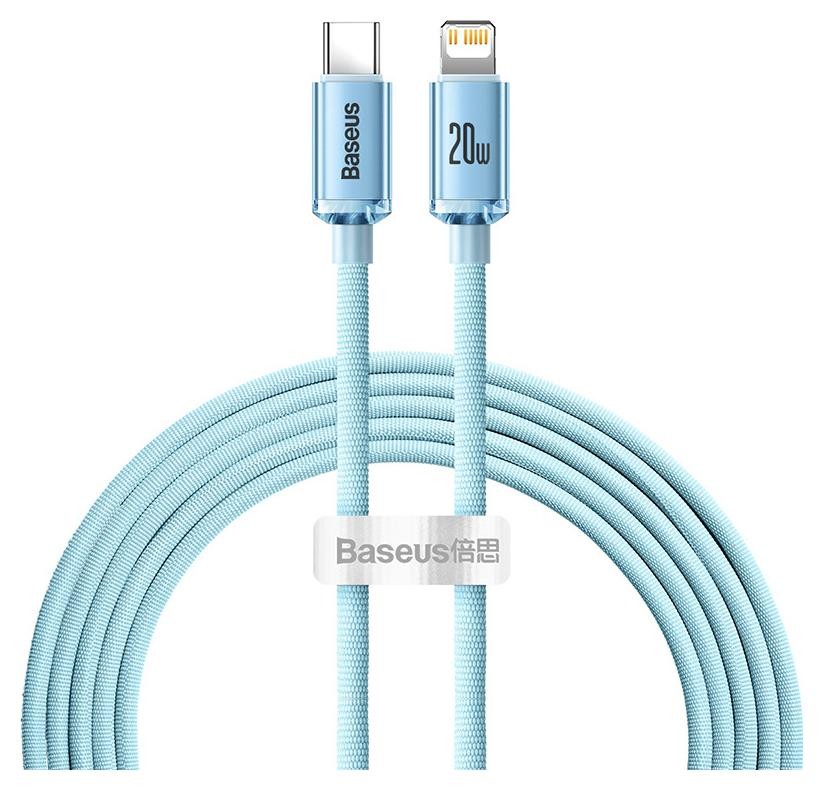 Baseus Crystal Shine USB-C do Lightning 20W, 1.2m niebieski