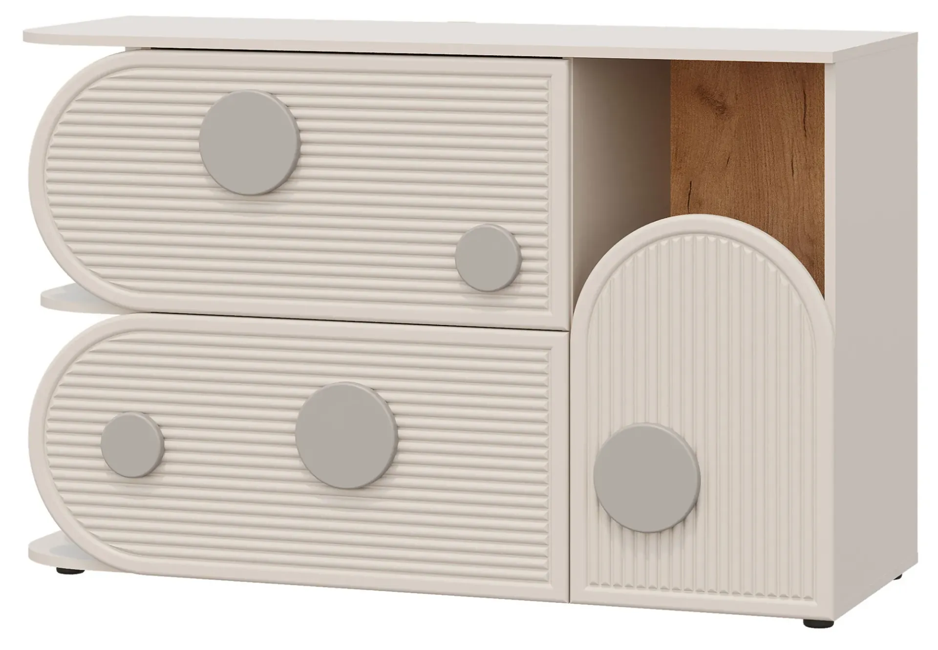 Kaszmirowa komoda do pokoju dziecięcego z 2 szufladami D6-E35