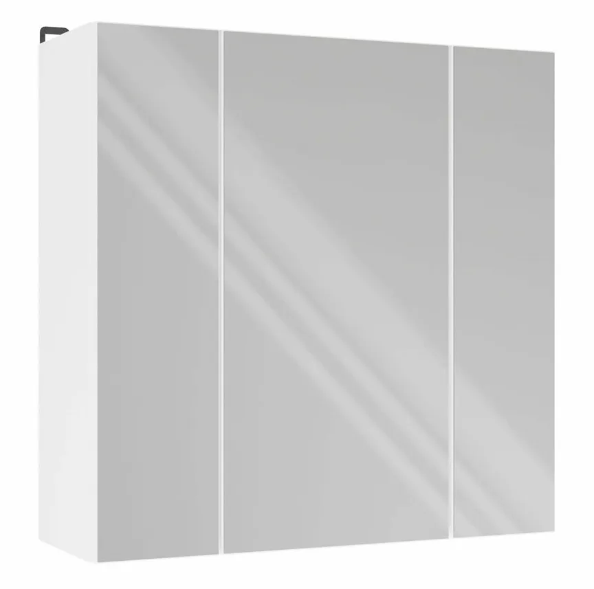 Biała trzydrzwiowa lustrzana szafka łazienkowa 60cm R5-L21