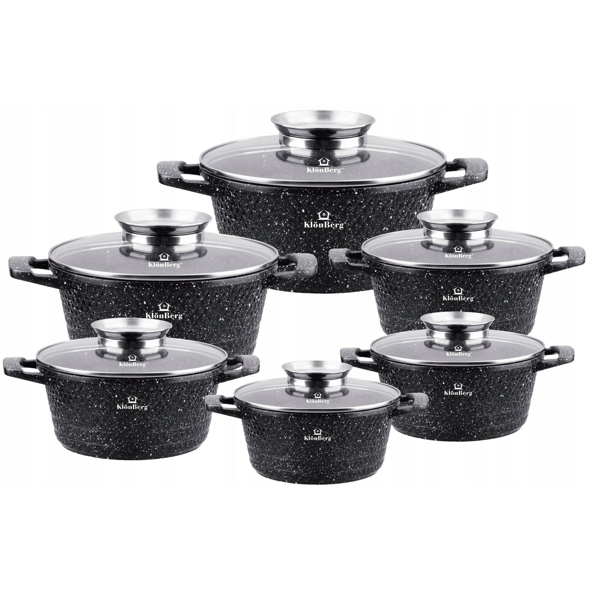 TEMU Zestaw Garnków Kuchennych Marmurowych 12 el. Zestaw Garnków do Gotowania i Smażenia Indukcja Gaz Garnek Kuchenny Marmurowa Powłoka