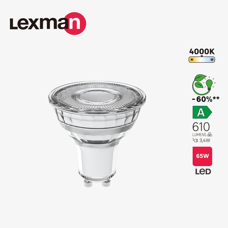 Żarówka GU10 4000K 610 lm 3.4W LEXMAN