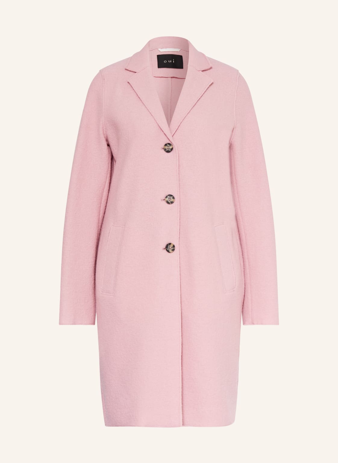 Oui Płaszcz Wełniany rosa