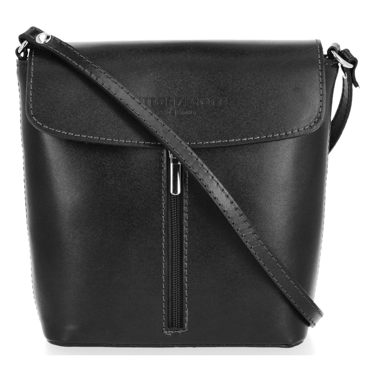 Klasyczna Listonoszka Skórzana firmy Vittoria Gotti Made in Italy Czarna
