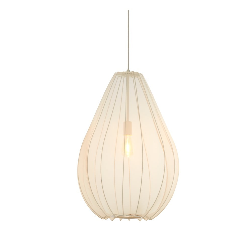Beżowa lampa wisząca z tekstylnym kloszem ø 50 cm Itela – Light & Living