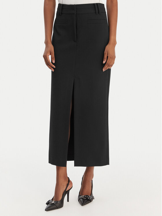 Patrizia Pepe Spódnica midi 8G0515/A498-K103 Czarny Regular Fit