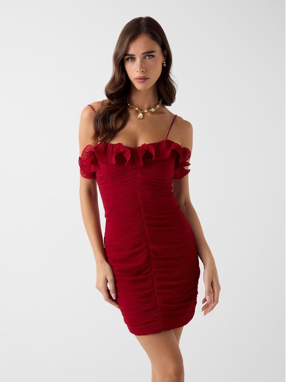 Guess Sukienka codzienna 180339 Czerwony Classic Fit