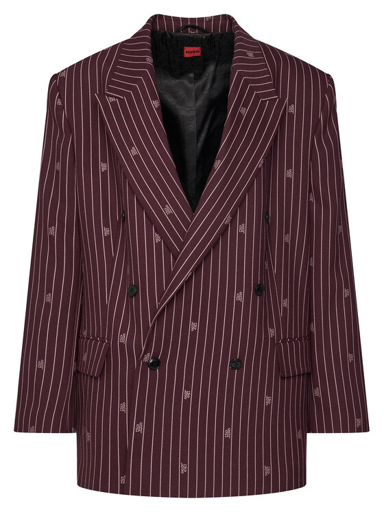 HUGO Marynarka Antegi 50554428 Bordowy Relaxed Fit