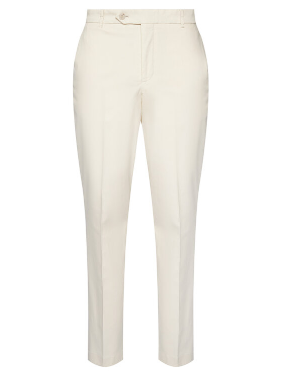 BOSS Spodnie materiałowe C-Perin 50555842 Biały Regular Fit