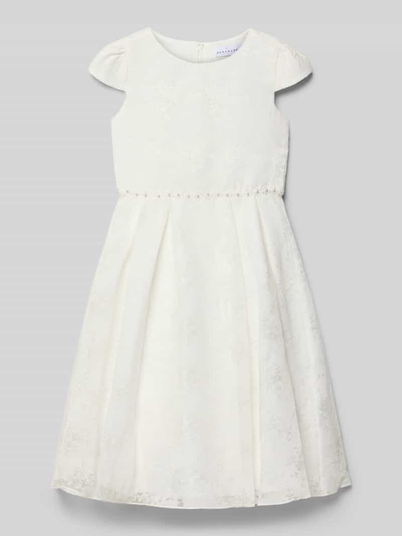 Sukienka o długości do kolan z okrągłym dekoltem