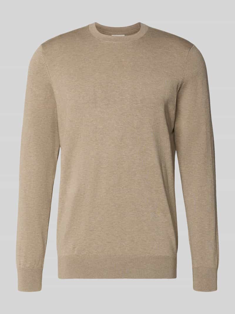 Sweter z dzianiny z prążkowanymi wykończeniami