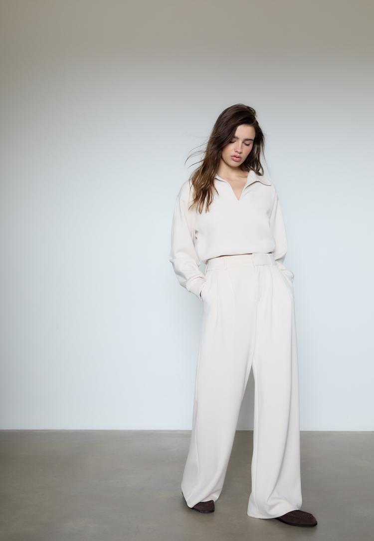 Stradivarius Spodnie wizytowe o miękkim dotyku Szary 40