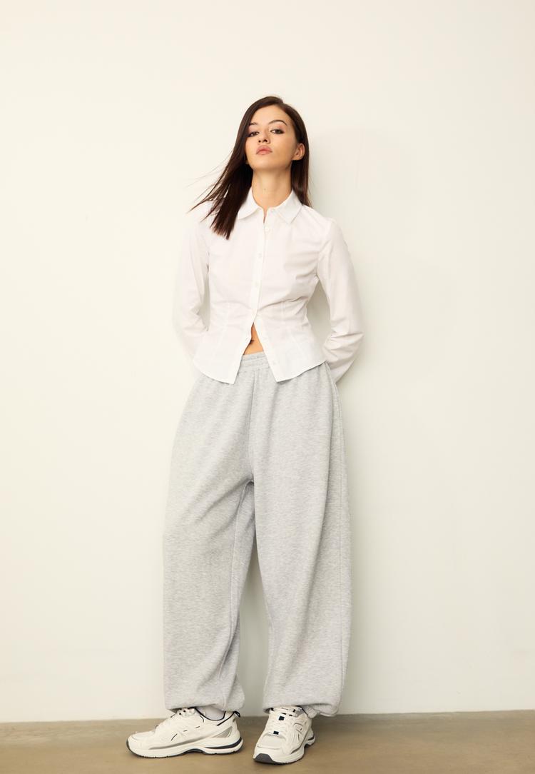 Stradivarius Spodnie jogger balloon Popielaty S